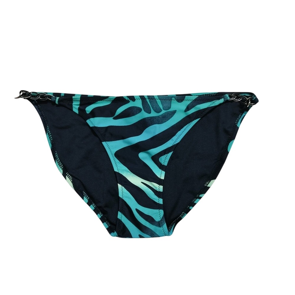 The Collection Women's Green‎ Black Animal Print Swimsuit Bikini Bottom Size L